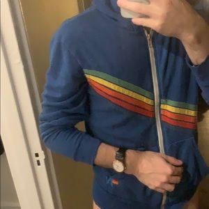 Aviator nation men’s zip up hoodie small blue